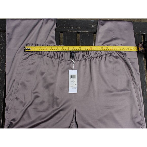 New w/Tags Eileen Fisher - Recycled Polyester Satin Straight Leg Pants, Briar L - Picture 4 of 13